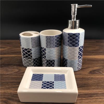 China Hot Products Sustainable Trending Ceramic Bathroom Accessories Set Ceramic Bathroom Toilet Set for sale