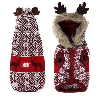 China Sustainable Most Popular Snowflake Pet Reindeer Holiday Knit Clothes Dog Fur Sweater for sale