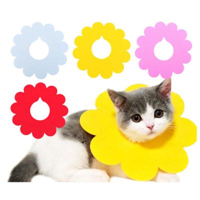 China Surgery Pet Recovery Collar Sun Flower Dog Cat Soft Anti-lick Stocked Elizabethan Collar for sale