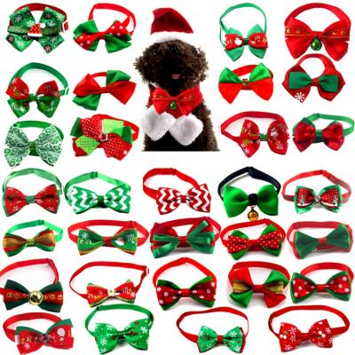 China Wholesale Cat Viable Decorations Dog Christmas Ornaments Collar Dog Christmas Bow for sale