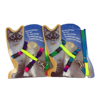 China Viable Rainbow Colored Nylon Cat Walk and Lead Harness for sale