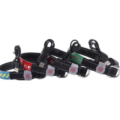 China Available viable in 4 different models nylon usb rechargeable led dog collar for sale