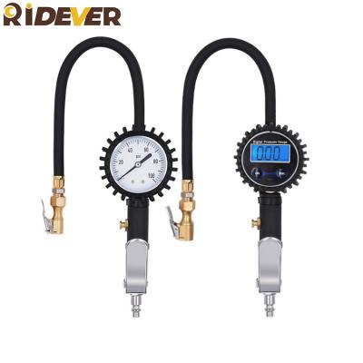 China Ridever AAA Zinc Alloy Battery 255Psi 63Mm Auto Accuracy 2 PSI Tire Pressure Gauge for sale