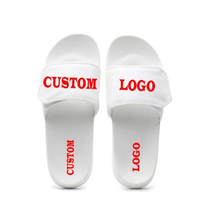 China CUSHIONING custom logo slippers hook slides sandals 2021 women's and women's and men's indoor company gifts buckle sliding sandals for sale