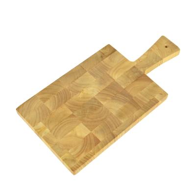 China End Disposable Grain Wood Cutting Boards Wholesale Rubber Wood Chopper With Paddle Handle Kitchen Charcuterie Cheese Serving Board for sale