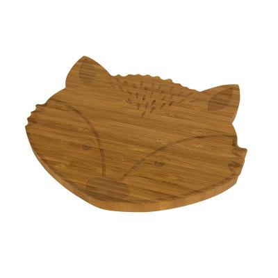 China Disposable Wholesale Custom Fox Shaped Kitchen Serving Chopping Plate Bamboo Cutting Board for sale