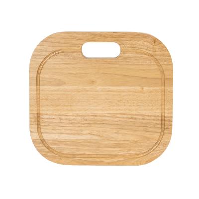 China Disposable Custom Rubber Wooden Cutting Board with Hanging Hole Kitchen Charcuterie Thick Solid Wood Cutting Plates for sale