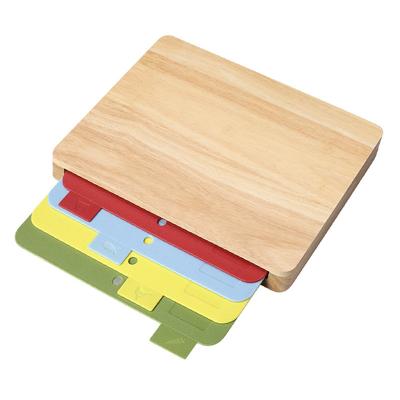 China Wholesale Disposable Kitchen Wooden Cutting Board with Mats Set Vegetable Fruit Fish Meat PP Classification Choppers for sale