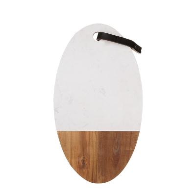 China Acacia Wood and Marble Cutting Board Disposable Woody and Marble Serving Board for sale