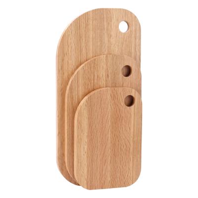 China Beech Wood Disposable Custom Organic Chopping Plates Set With Hole Woodedn Hanging Serving Chopping Board Solid Kitchen Choppers for sale