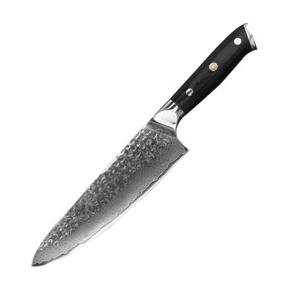 China 8 Inch Disposable OEM/Custom Forge Damascus Chef Knife With Handle Handmade Steel Damascus Kitchen Knives Chefs Knife Group Of Ten for sale