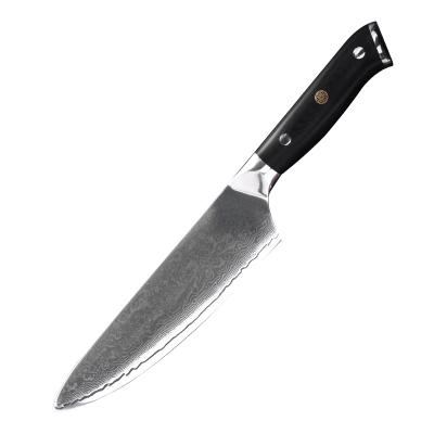 China OEM/Wholesale Disposable 8 Inch Chef Knife with G10 Handle VG10 Damascus Steel Chef's Kitchen Knives Slicing Vegetable Meat Chefs Knife for sale