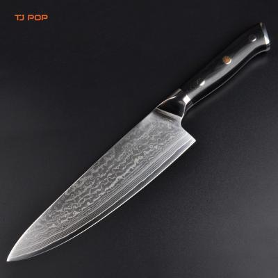 China 8 Inch Disposable Kitchen Knives 67 Layers VG10 Damascus Steel Chef Knife for sale