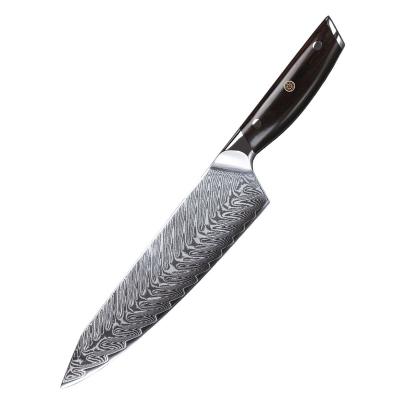 China 8 Inch Disposable Damascus Chef Knife With Sandalwood Handle Professional 67 Layer VG10 Damascus Steel Kitchen Knives for sale