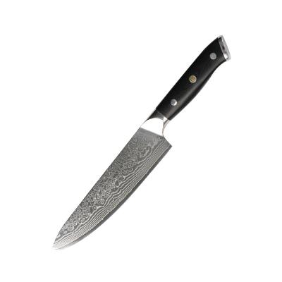 China Disposable Chef Knife 8 Inch Hammered VG10 Damascus Steel Chefs Knives With G10 Handle Cutting Carving Knife for sale