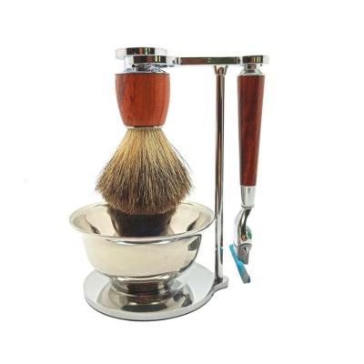 China Wholesale men's safety razor set M5/M3/safety shaving razor/shaving badger hair brush/bowl grooming kit/stand for sale