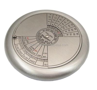 China Table Calendar Home Metal 50 Year Calendar Desk Cycle Circular Calendar for sale