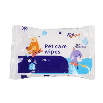 China Viable Environmental Protection Grooming Cloths Dog Cat Paw Ears Eyes Teeth Cleaning Disposable Pet Wipes Wet Cloths for sale