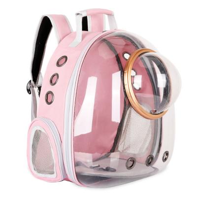 China Hot Selling Breathable Pet Cat Outdoor Carrier Zipper Backpack Colorful Transparent Capsule Pet Space Breathable Bag for sale