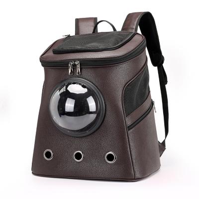 China Sustainable Pet Bag Take Out Space Bag Portable Transparent Recycled Breathable Pet Front Backpack for sale