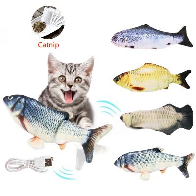 China Sustainable Pet Soft Cat Interactive Toy Electric USB Electronic Charging Fish Train Toy For Cat for sale