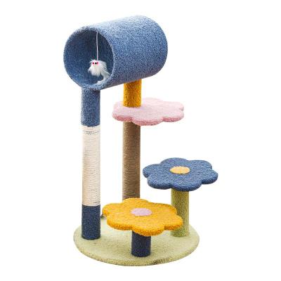 China 2021 Hot Selling Viable Pet Cat Tree Condo Tower Pet Kitty Play Toy Detachable Cat Scratching Post Sisal Climbing for sale