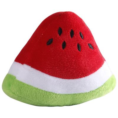 China Squeaky Chew Toy Watermelon Shape Dog Toys Sustainable Durable Plush Dog Toys for sale