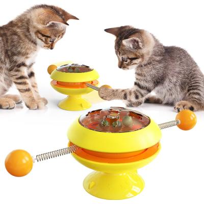 China Wholesale Viable Cat Toys Funny Cat Turntable Ball Explosion Models Tower Windmill Kitty Toy Bucket for sale