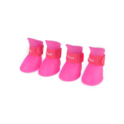 China Viable Silicone Dog Boots Eco Friendly Soft Pet Puppy Feet Shoes Waterproof Dogs Rain Boots for sale