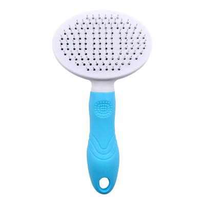 China Stocked Pet Hair Removal Comb Dog Hair Removal Brush Cat Dog Self Cleaning Needle Comb Pet Grooming Products for sale