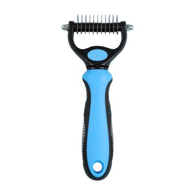 China Durable Pet Grooming Tool Pet Hair Brush Hair Remover Double Sided Blades Fur Pet Cleaning Supply for sale