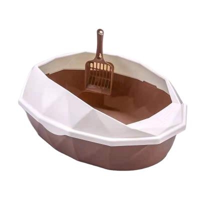 China Sustainable Plastic Cat Space Indoor Cat Toilet Box Large Cat Litter Basin for sale