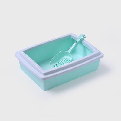 China Sustainable Pet Supplies Cat Litter Box Cheap Price Plastic Pet Litter Basin Smart Toilet for sale