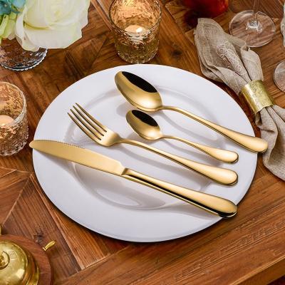 China Viable High Quality 304 Stainless Steel Silverware Flatware Set 4 Pcs Flatware Stainless Steel Spoon Fork Set for sale