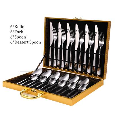 China Spoon Fork Gold Dinnerware Set Gold Dinnerware Set Viable Stock Stainless Steel Flatware Set for sale