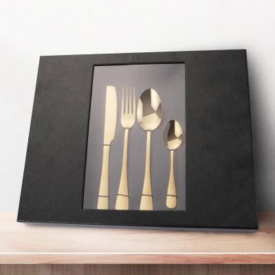 China Hot Selling Viable Flatware Wedding 16Pcs Rose Gold Flatware Spoon Set Set With Promotion Gigt Box for sale