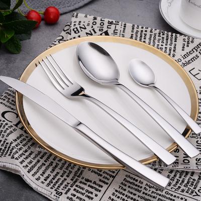 China Viable Wholesale Hot Sale Outdoor Portable Camping Tableware 430 Stainless Steel Cutlery Set Spoon Fork Set for sale