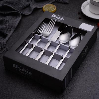 China Sustainable High Quality Luxury High 24pcs 1810 Mirror Polished Stainless Steel Flatware Set for sale