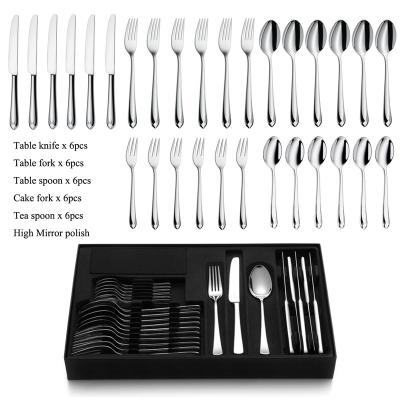 China Sustainable Restaurant Diamond Cutlery Set Silver Flatware Set Stainless Steel Dinnerware Cutlery Sets for sale