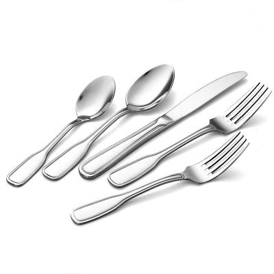 China OSDON Sustainable Hot Sale 20pcs 430 Spoon Fork Flatware Stainless Steel Mirror Polished Flatware Set for sale