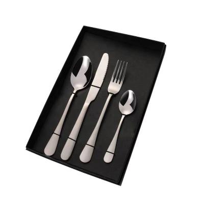 China Stainless Steel Metal Spoon Fork And Knife Viable Gold Cutlery For Event for sale