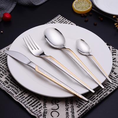 China Viable Hot Selling 201 Stainless Steel Flatware Restaurant Knife Fork Spoon Cutlery Set for sale