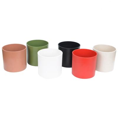 China Simple Flower Pot Garden Bamboo Fiber Cylinder Country Style Flower Indoor Potted Plant Pots for sale