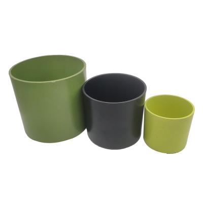 China Industrial factory flower pots direct green plant pots custom design fiber bamboo flower pots for home gardening for sale