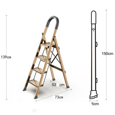 China Folding Ladders Wholesale Aluminum Alloy 4 Steps Ladders Household Folding Ladder Escaleras de Aluminio For Home Office for sale