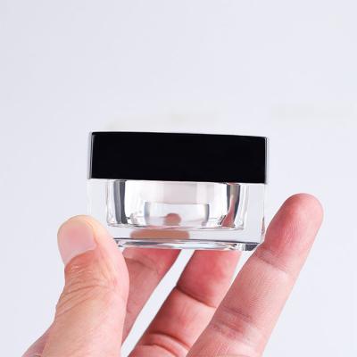 China Personal Care Custom Recycled Pmma Acrylicwhite 5Ml 5G Cube Plastic Transparent Clear Square Concentrate Jar for sale