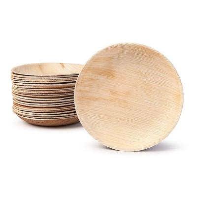 China 10 Inch Disposable Compostable Christmas Hot Sale Reuseable Natural Palm Leaf Plates Eco Biodegradable Disposable Bamboo Dishes for sale