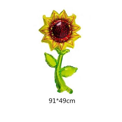 China New Sunflower Foil Mylar Foil Balloon, Decorative Flower Balloon, Rose Flower Balloon for sale