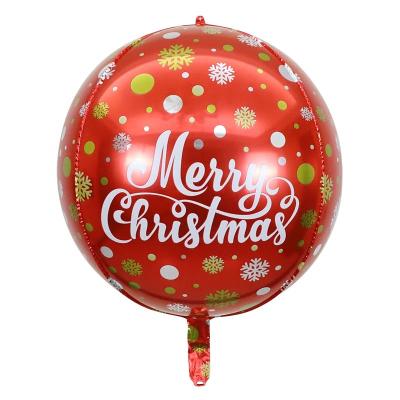 China Foil Accept Customized Order 22 Inch Christmas Theme Balloon Decorations 4d Round Helium Foil Air Balloon Wholesale for sale