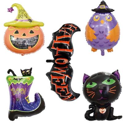 China Foil Helloween theme foil balloon bat cat bird pumpkin and owl metallic foil balloon wholesale for sale